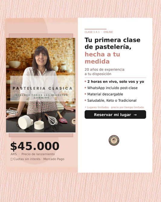 Clase 1 a 1 Personalizada de Pastelería