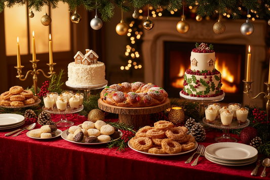 Mesa de postres navideños - recetas tradicionales