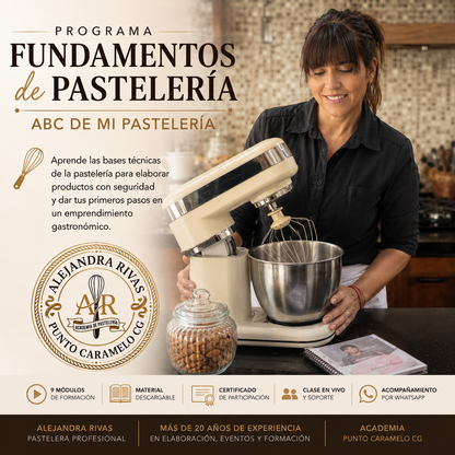 Programa Fundamentos de Pastelería: El ABC de Mi Pastelería - Curso Online + Asesoramiento WhatsApp + Certificado