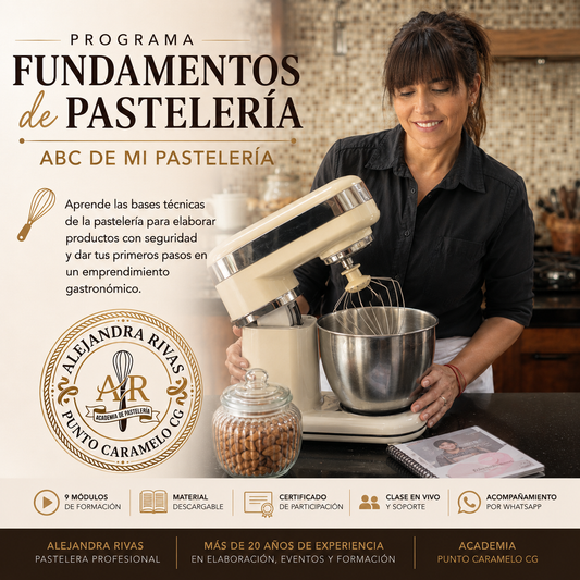 Programa Fundamentos de Pastelería: El ABC de Mi Pastelería - Curso Online + Asesoramiento WhatsApp + Certificado